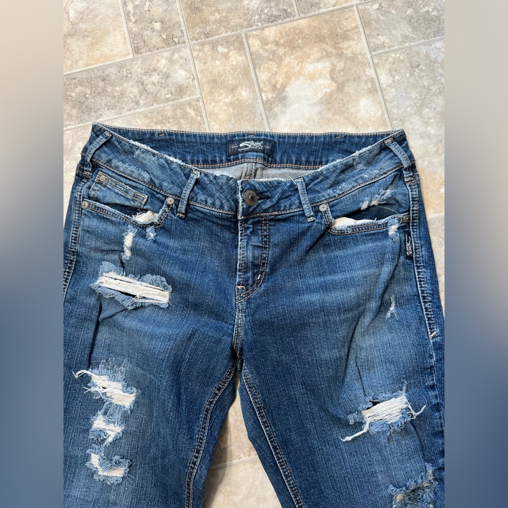 Women’s silver jeans distressed suki skinny 32/29 - Picture 3 of 10
